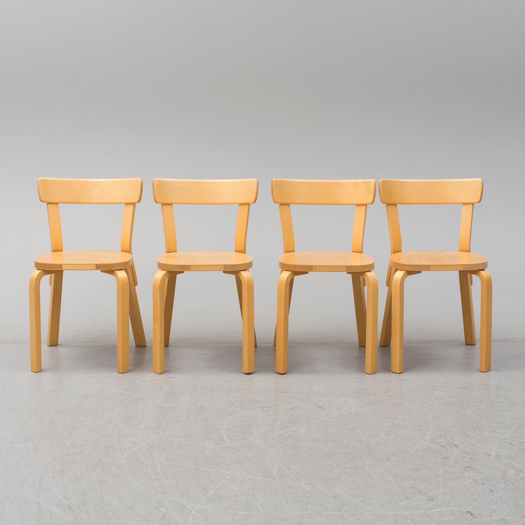 ALVAR AALTO, a five-piece birch dining suite from Artek, Finland.