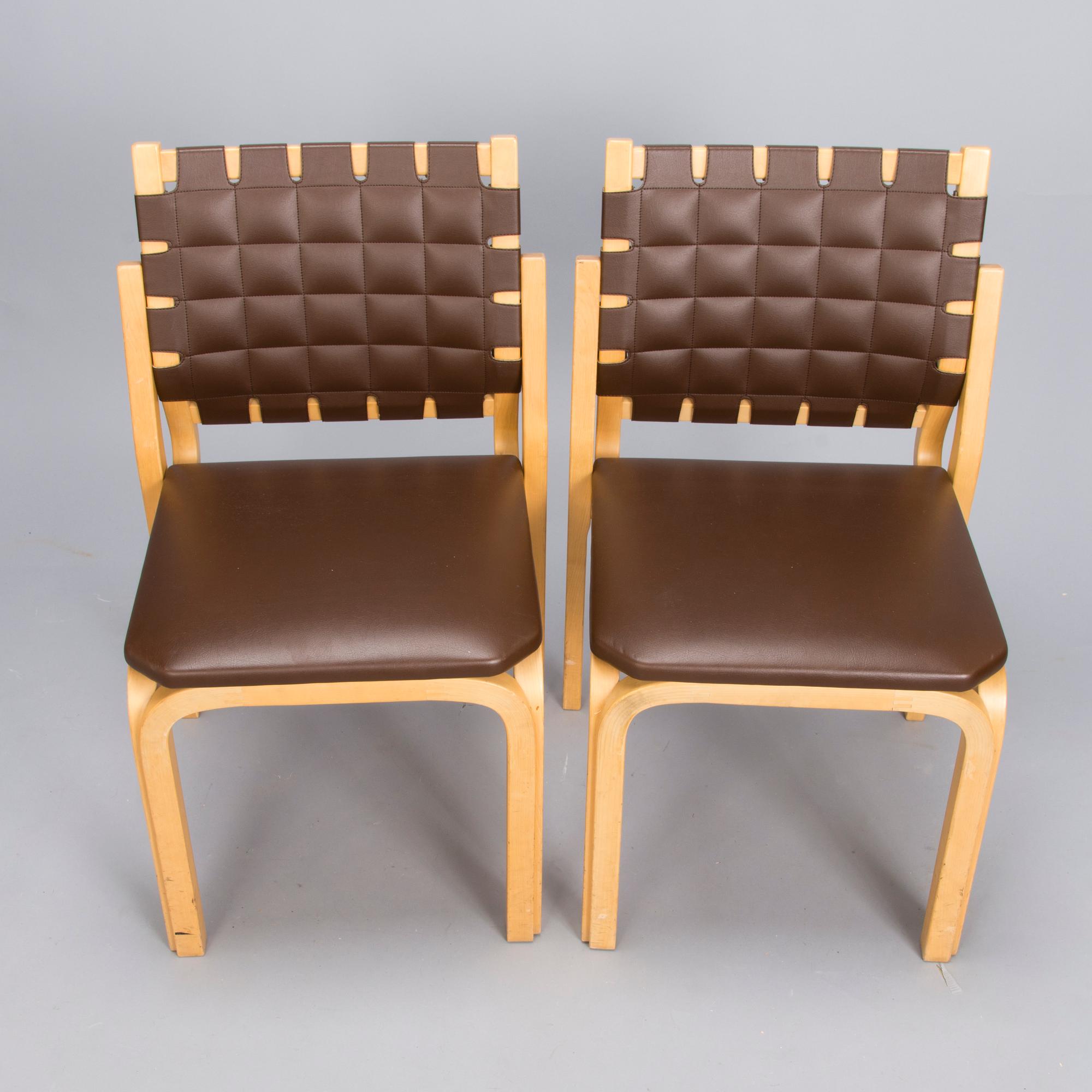 ALVAR AALTO, a set of 4 chairs, model 612, Artek, 1960s.