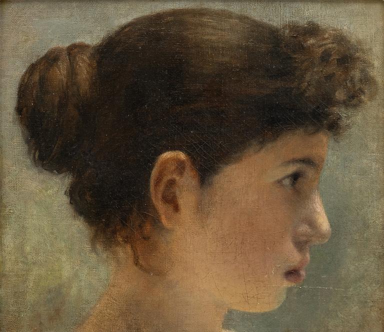 Unknown artist, 19th century, Young woman in profile.