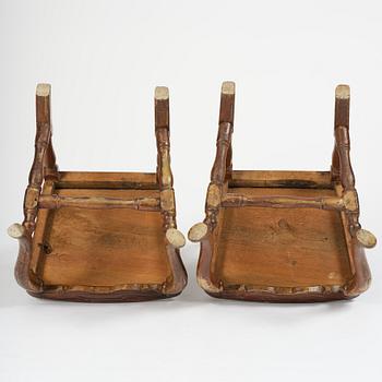Stolar, ett par, Stockholmsarbeten, 1700-talets mitt, Senbarock.