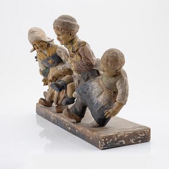 An earthenware sculpture, Europe, signed.