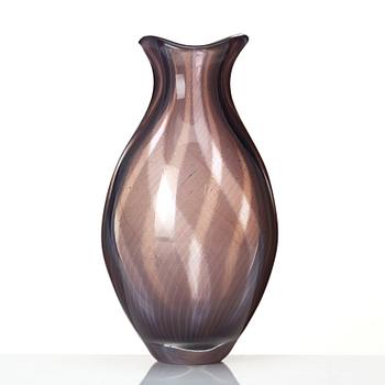 Edward Hald, a 'slipgraal' glass vase, Orrefors 1952.