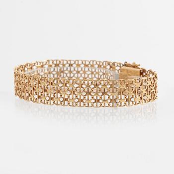 Armband, x-länk med stav, 18K guld.