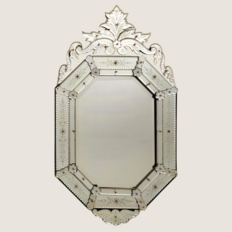 Mirror in Venetian style, late 19th century.