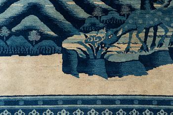 Matta, semiantik Baotou, Kina, figural, ca 260,5 x 184,5 cm.