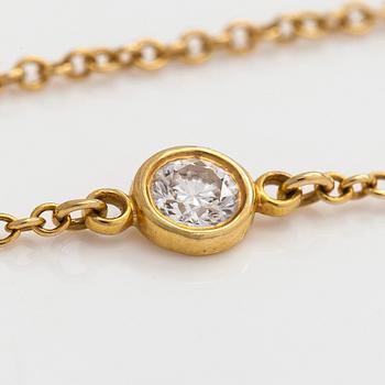 Tiffany & Co, Elsa Peretti, rannekoru, "Diamonds by the Yard", 18K kultaa, timantti n 0.08 ct.