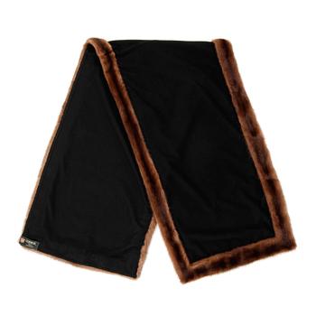 462. DORMEUIL, a black cashmere and mink shawl.