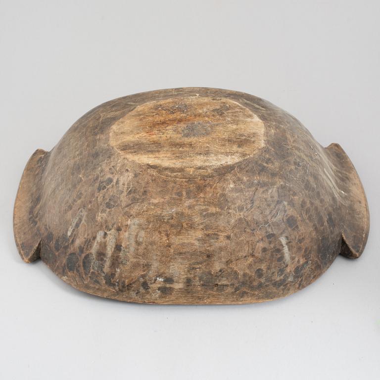 A large wooden bowl, Sweden, 19th century.