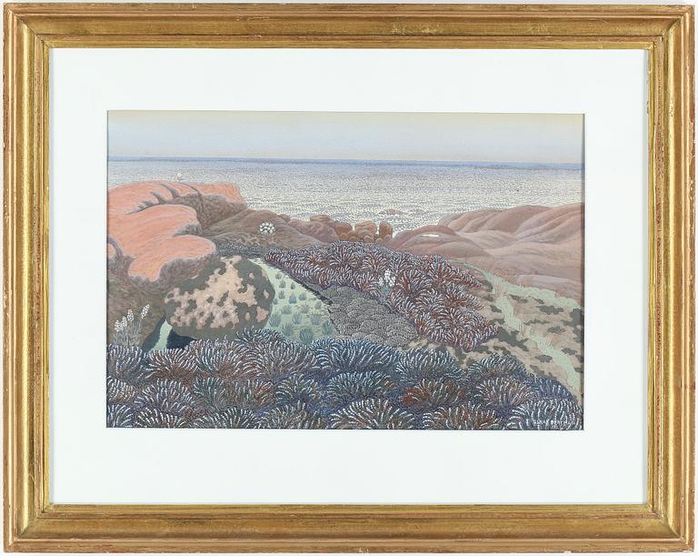 OSKAR BERGMAN, gouache, signerad.