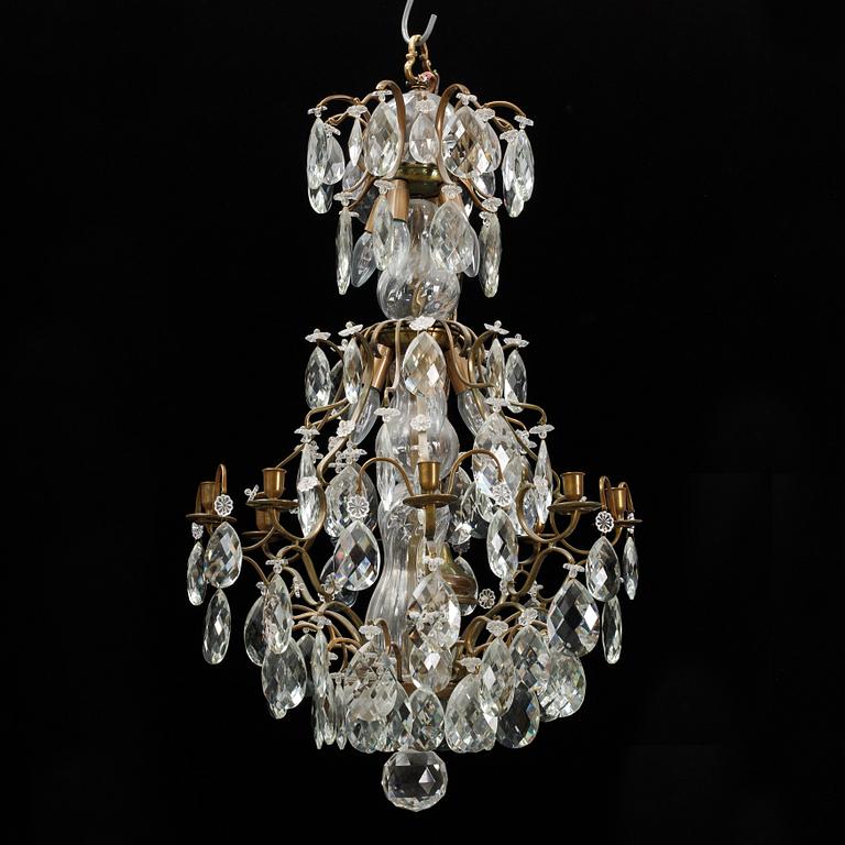 A rococo style chandelier, 20th Century.