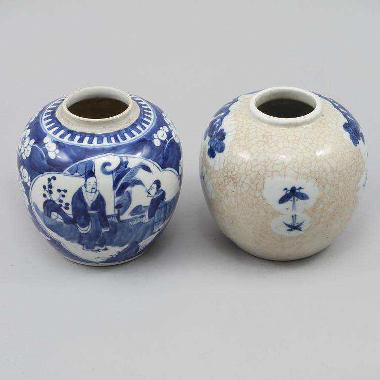 BOJANER, 2 st, porslin, Kina, 1800/1900-tal.