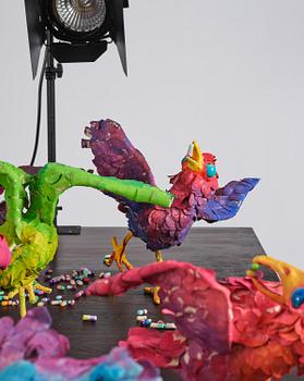 Nathalie Djurberg & Hans Berg, "A Thief Caught in the Act (Flock of Birds)".