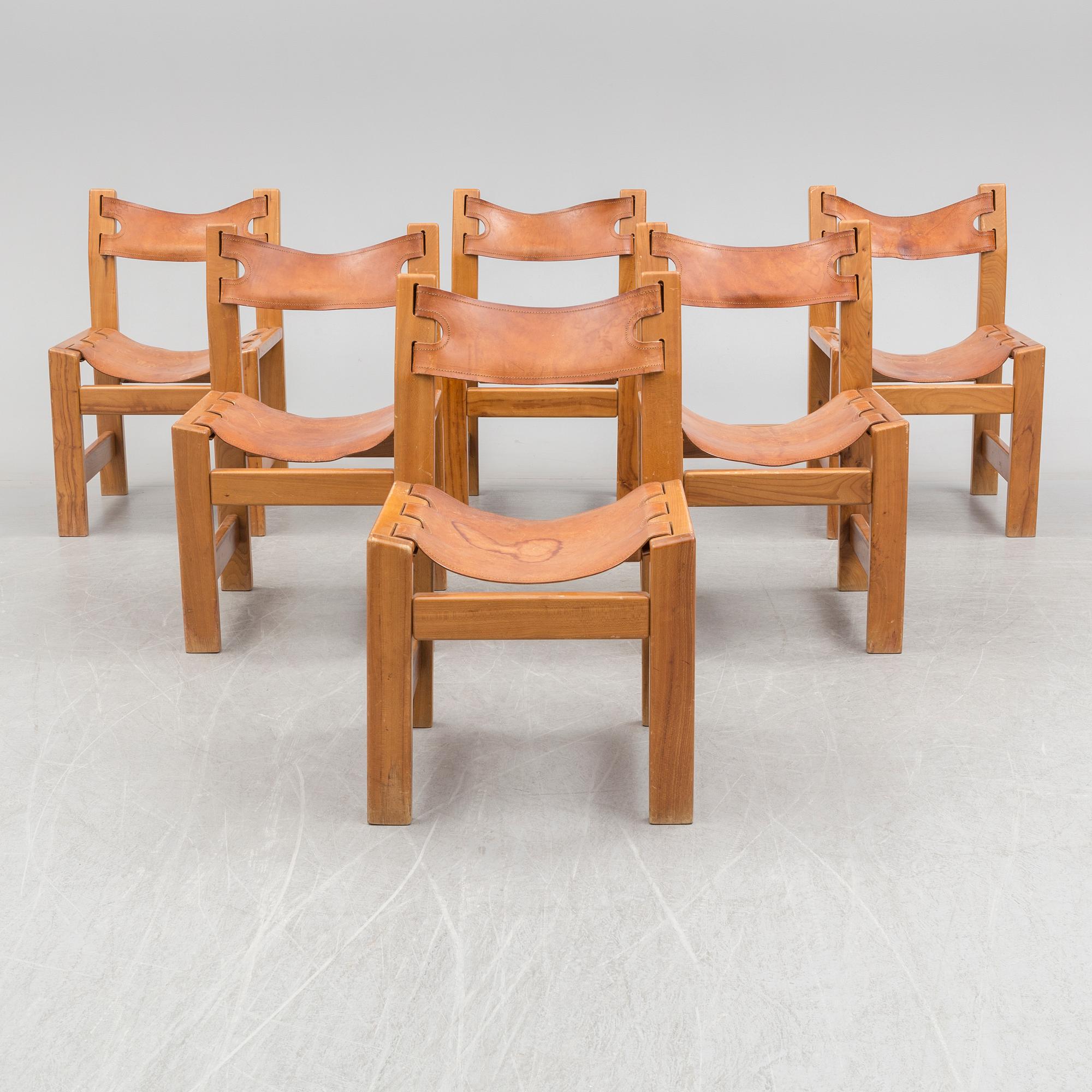 Six French 1960s chairs.