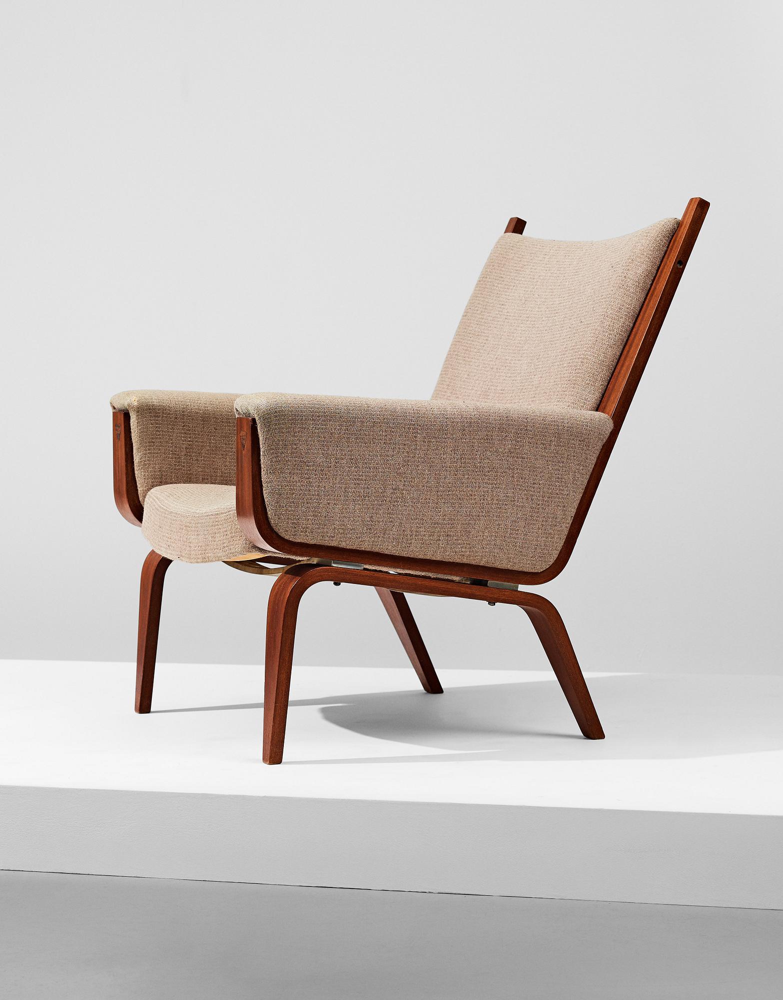 HANS J WEGNER, an easy chair, a prototype of model "GE501", Getama, Denmark, 1970's.