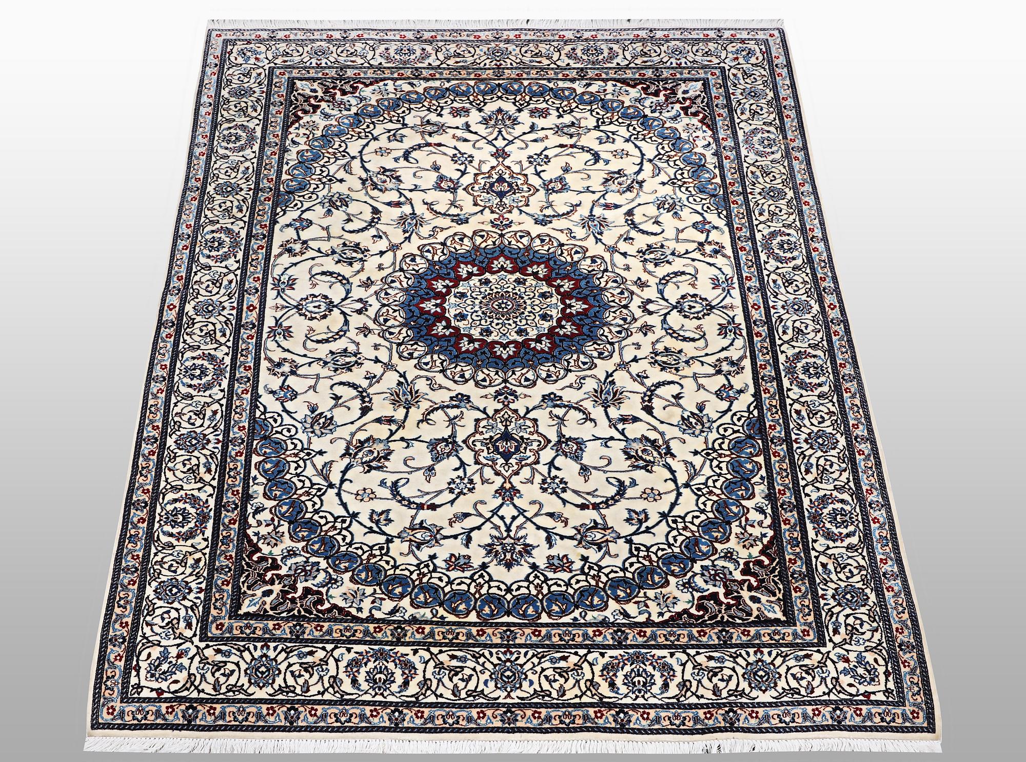 A rug, Nain, Part Silk, sk 6 LAA, ca 204 x 137 cm.