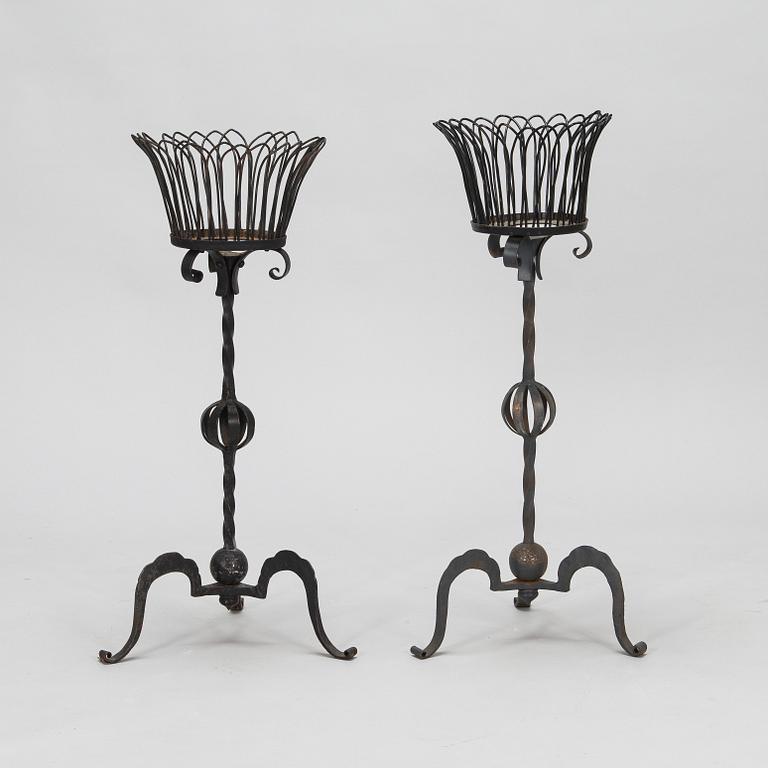 A pair of flower stands, mid 20th century.