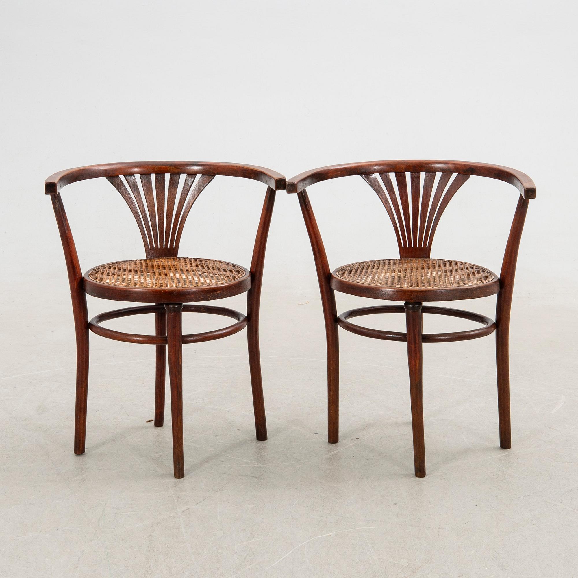 Armchairs, a pair, Thonet, early 20th century.