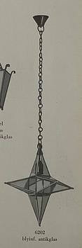 Harald Notini, taklampa, modell ”6202”, Arvid Böhlmarks Lampfabrik, Stockholm, 1920-30-tal.