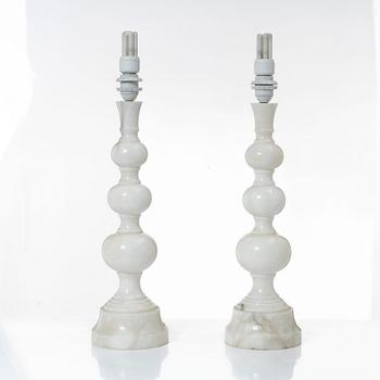 Bordslampor, ett par, troligen Italien, 1900-talets andra hälft.