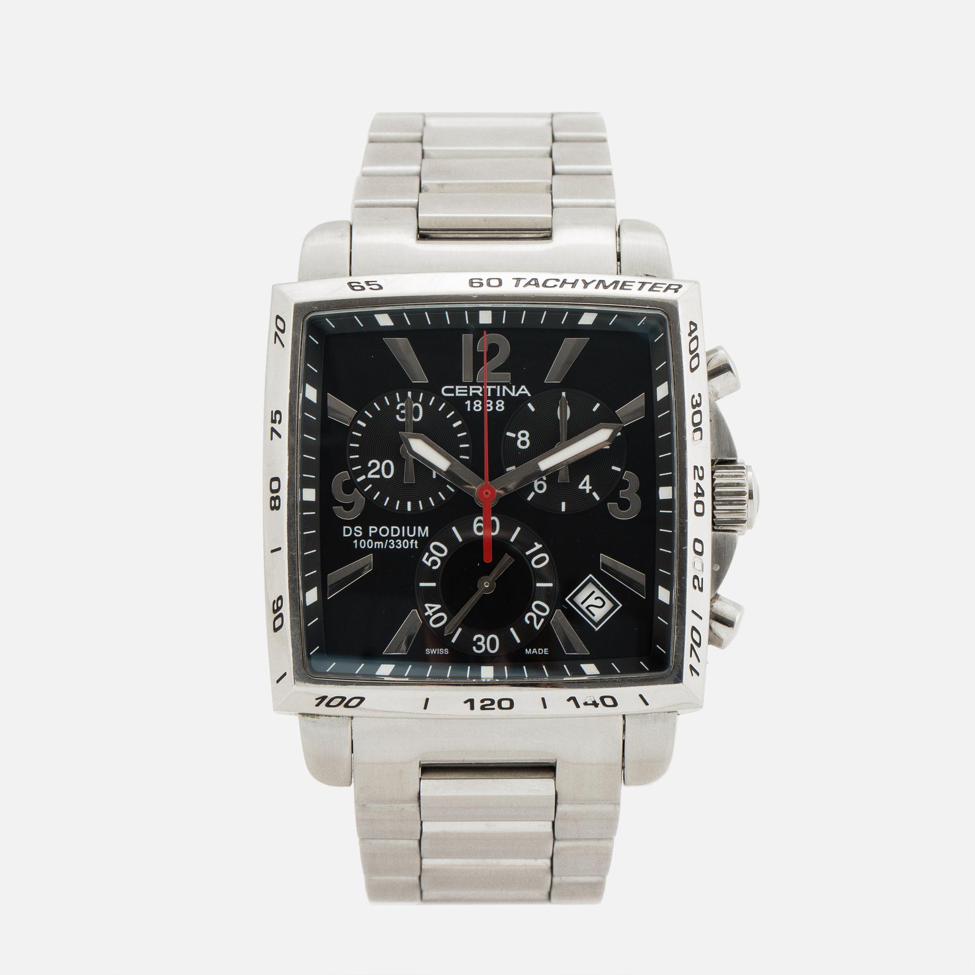 CERTINA, DS Podium (100m/330ft), chronograph, wristwatch, 38 x 38 mm.