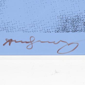 ANDY WARHOL, silkscreen in colours on wallpaper, 1971, signed Andy Warhol in felt tip pen.