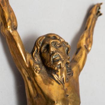 An 18th century bronze figure of Christ.