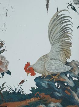 A pair of Chinese Export mirror paintings, Qing dynasty, 18th Century.