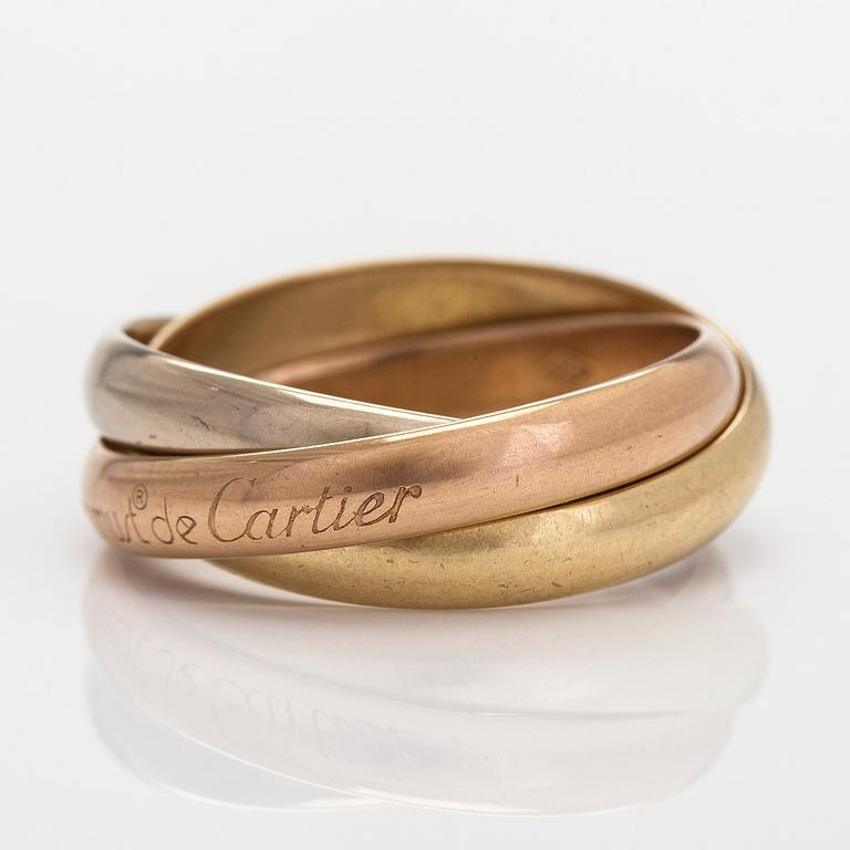 Cartier, an 18K 'Trinity' ring in three colours.