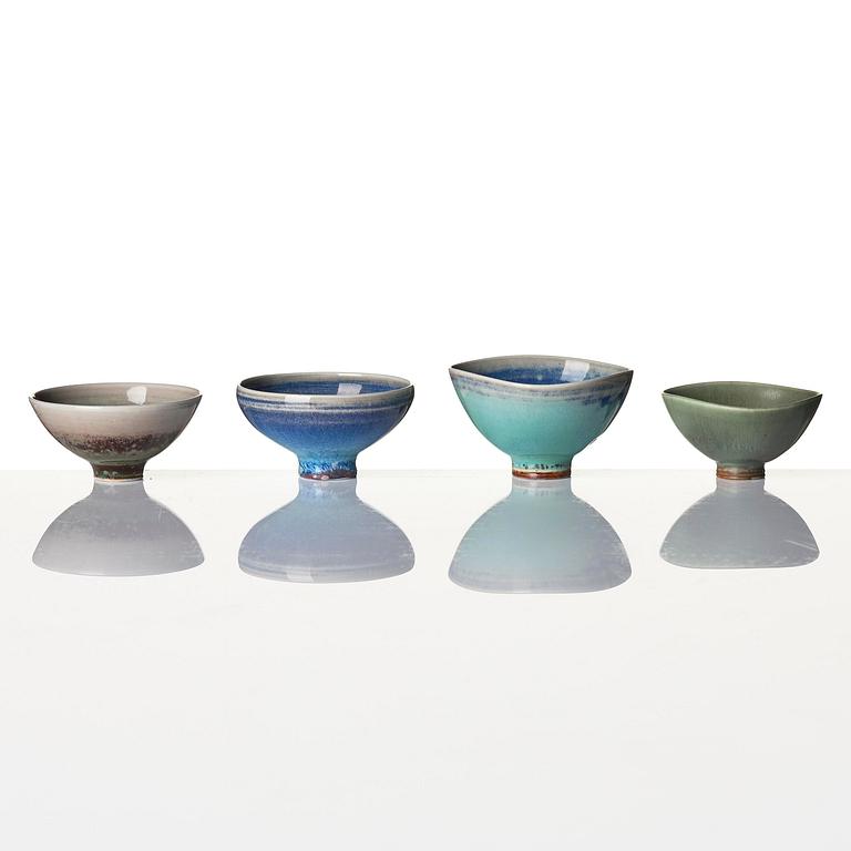 Berndt Friberg, a mahogany casket with stoneware miniatures, Gustavsberg Studio, no. 17.