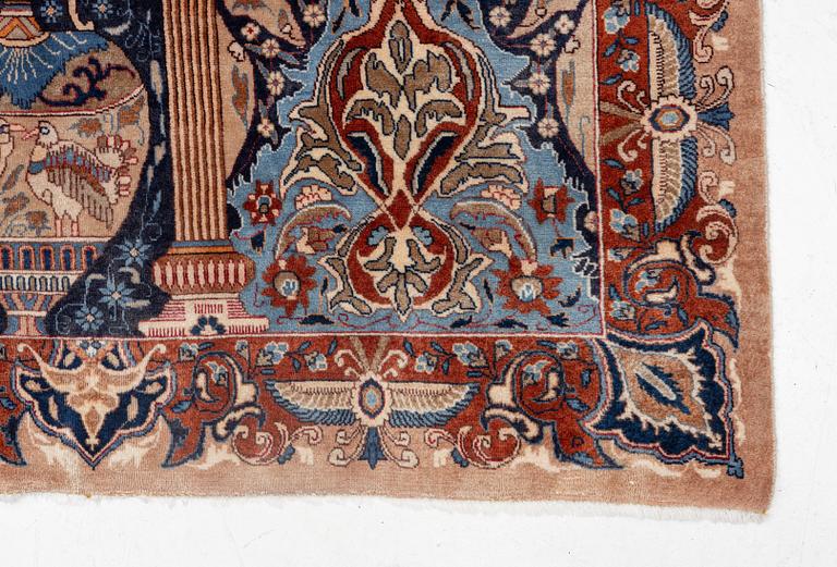 Rug, figural, Kashmar, approx. 385 x 298 cm.