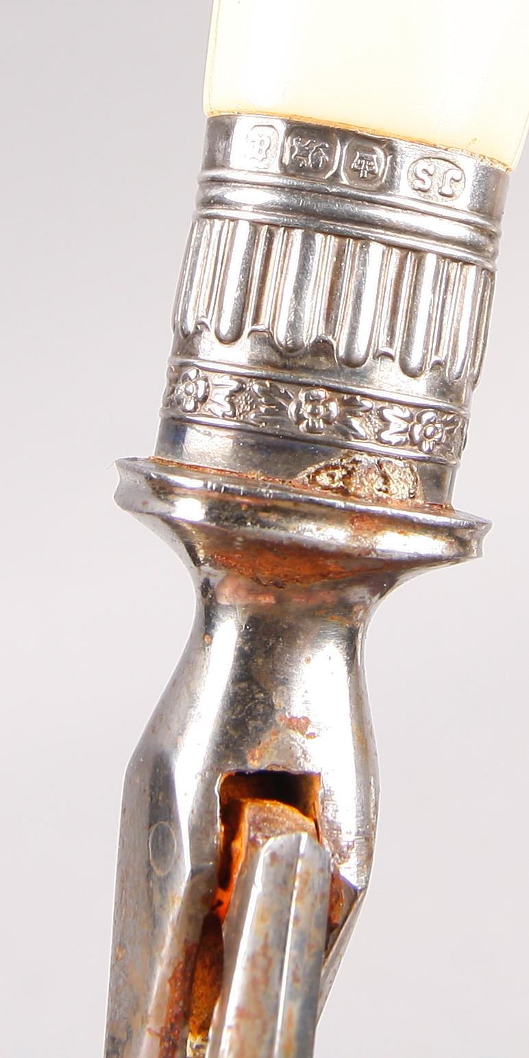 TRANSCHERBESTICK, ben och silver. Sheffield 1893-94.