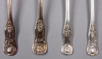 SKEDAR, 5+2, silver, "Engelsk Snäck", mest Bäckström, Stockholm 1800-talets mitt.