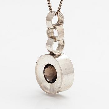 Elis Kauppi, A silver and smoky quartz necklace. Kupittaan kulta, Turku 1965.