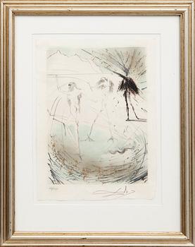 Salvador Dalí, drypoint etching with roulette signed and numbered 27/145.