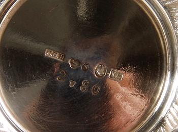 PARTI SILVER, 6 delar. Bägare samt skålar. Bl a CG Hallberg, GAB, Stockholm.