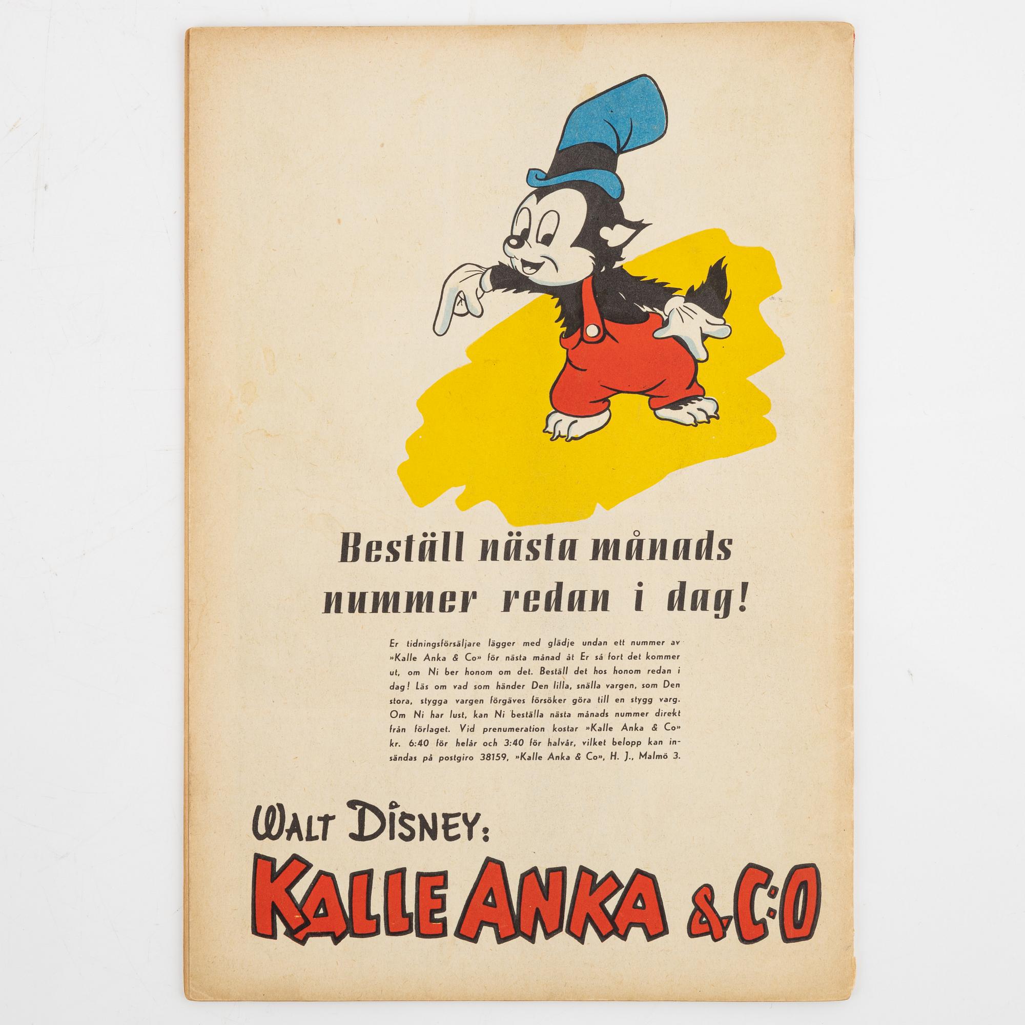 Serietidningar, "Kalle Anka & Co, 12 st, komplett årgång 1949.