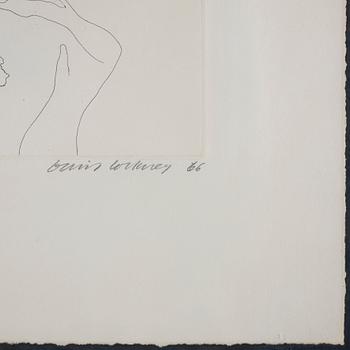David Hockney, "In Despair", ur "Illustrations for Fourteen Poems from C.P. Cavafy".