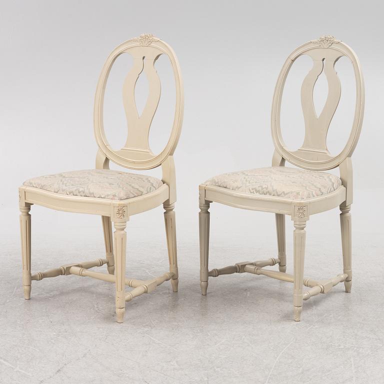 A set of eight Gustavian style chairs, late 20th century.