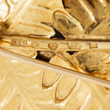 CF Carlman brosch 18K guld med en emaljerad silverorm.
