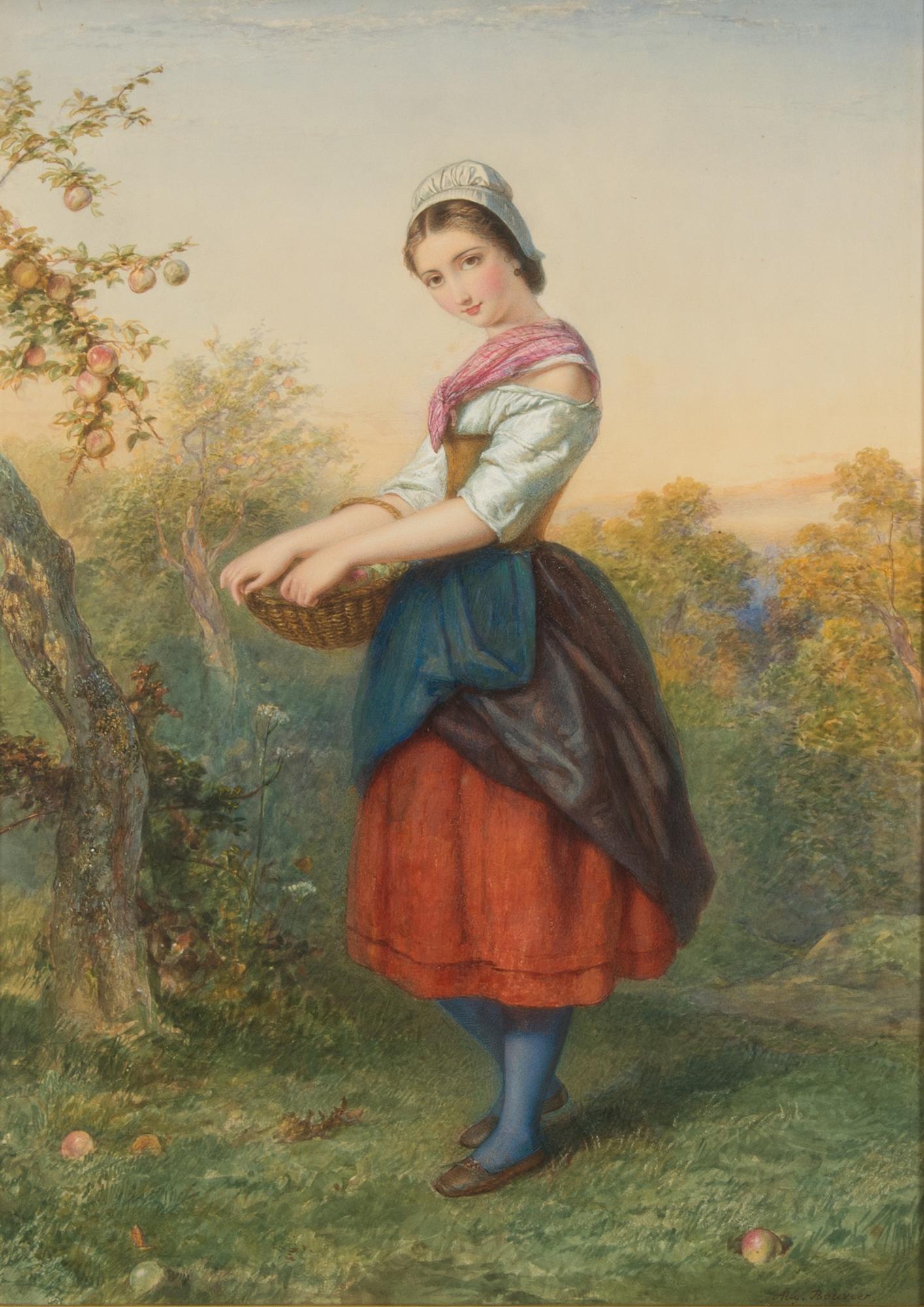 AUGUSTUS BOUVIER, attributed to, 2 watercolours, signed.