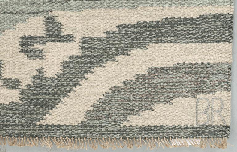 RUG. "Aplarna om morgonen". Rölakan (flat weave). 197,5 x 140 cm. Signed BR.