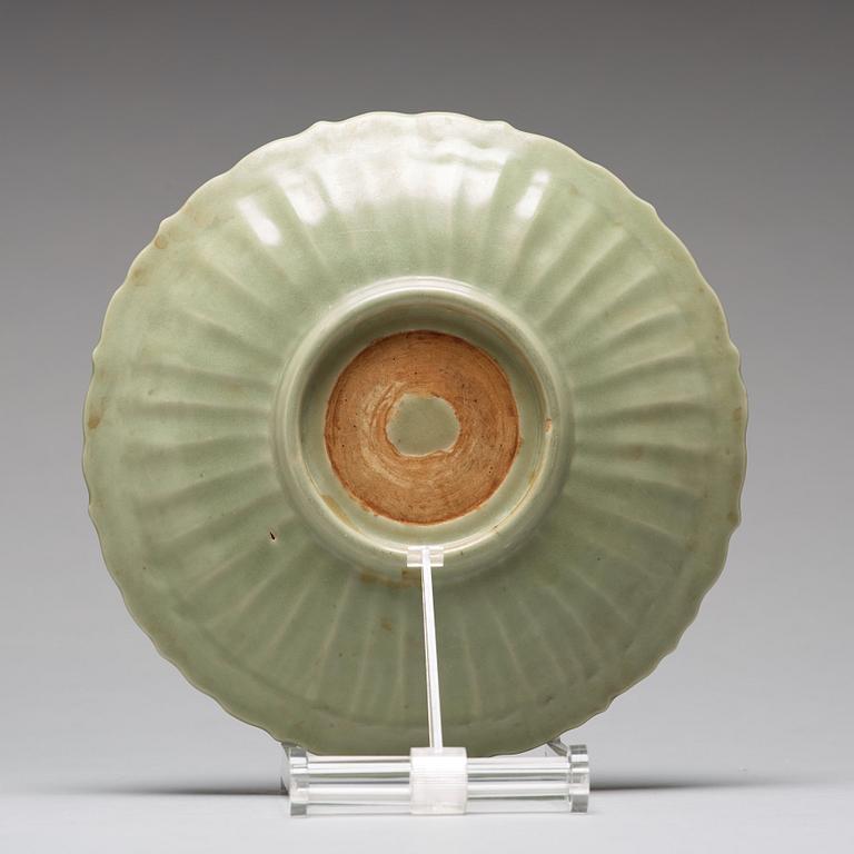 A longquan celadon dish, Ming dynasty (1368-1644).