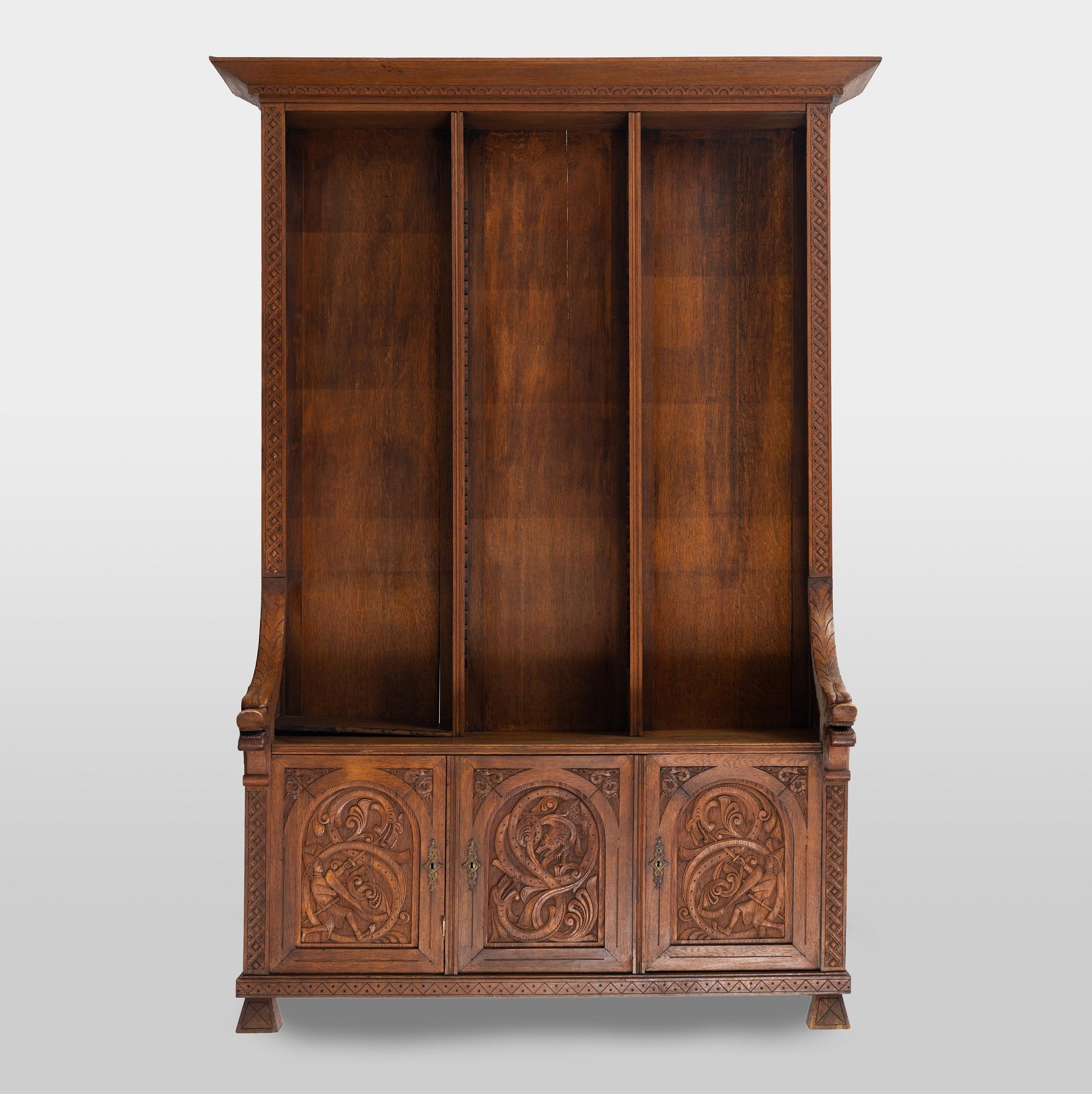 Bokhylla, omkring år 1900.