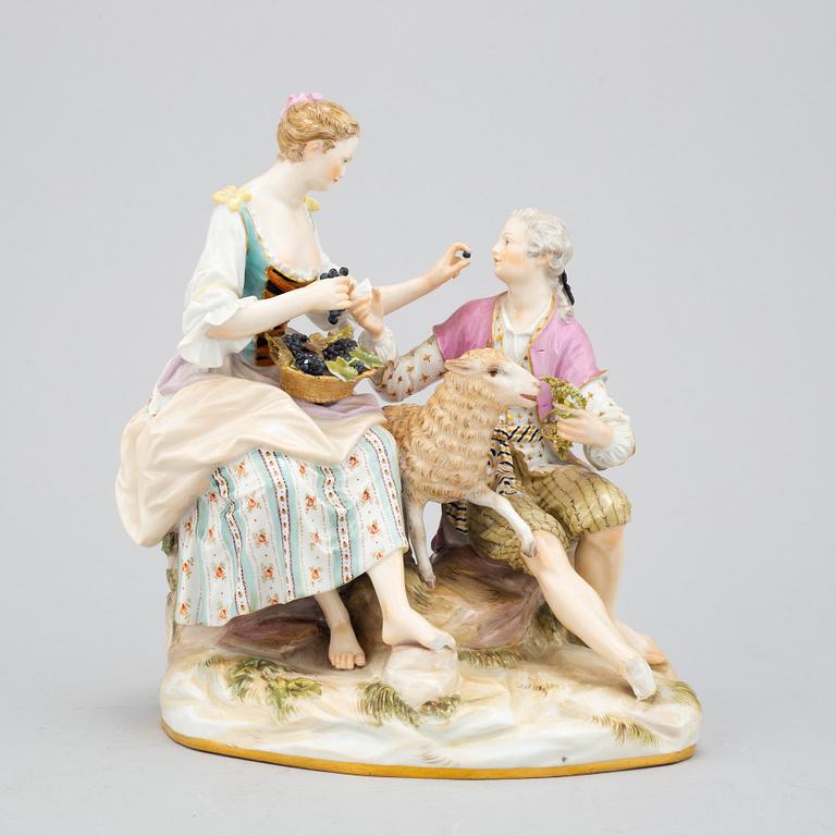 A Meissen porcelain figure group, circa 1890.