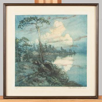 JON OSCAR ESTI, färgetsning, Tpl'a signerad och daterad -49.