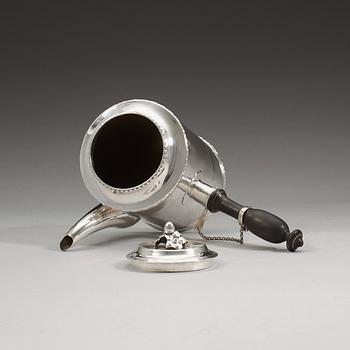 A Swedish 18th century silver coffee-pot, Julius Marianus Bergs, Stockholm 1784.