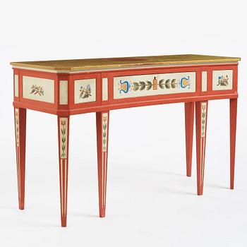 Carl Malmsten, a coral lacquered sideboard, Sweden post 1926, probably by David Blomberg.