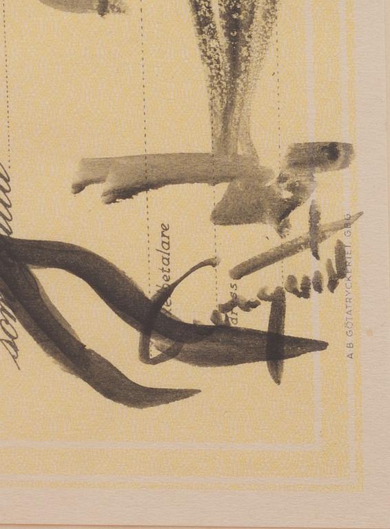 Lena Cronqvist, akvarell på papper, signerad.