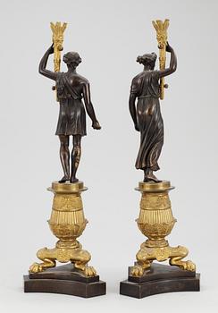 A pair of French late Empire candelbra bases.