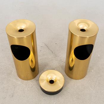 2 wastebaskets with 3 ashtray parts. Second half of the 20th century.